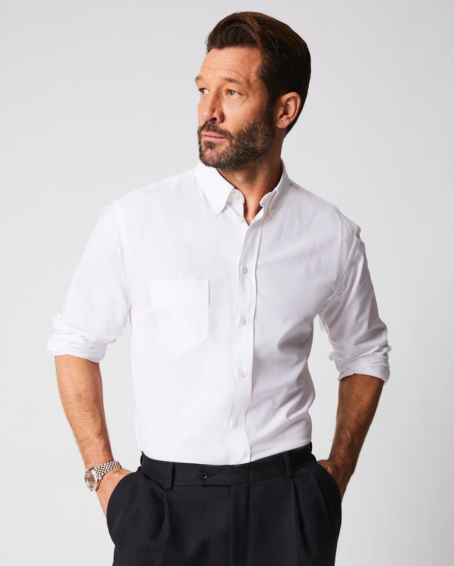 Arnie Oxford Shirt White Billy Reid