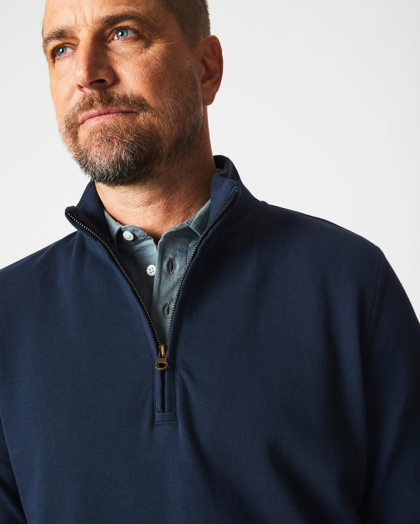Cullman Half Zip Navy Billy Reid