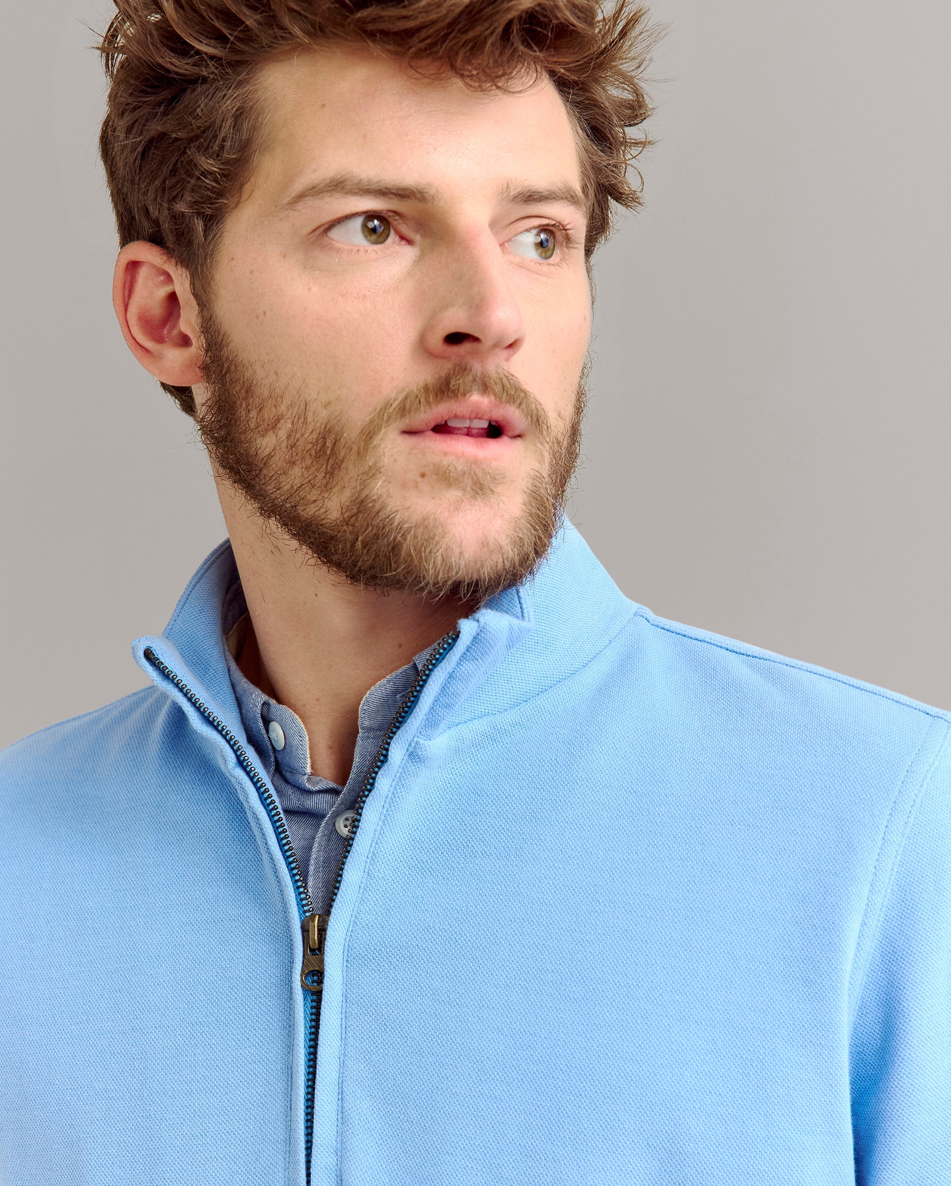 Cullman Half Zip French Blue Billy Reid