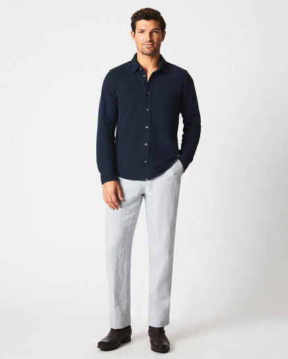 Long Sleeve Knit Yellowhammer Shirt Carbon Blue Billy Reid