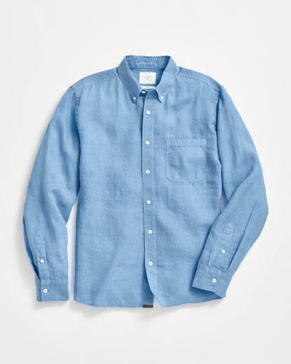 Tuscumbia Linen Shirt Button Down French Blue Billy Reid