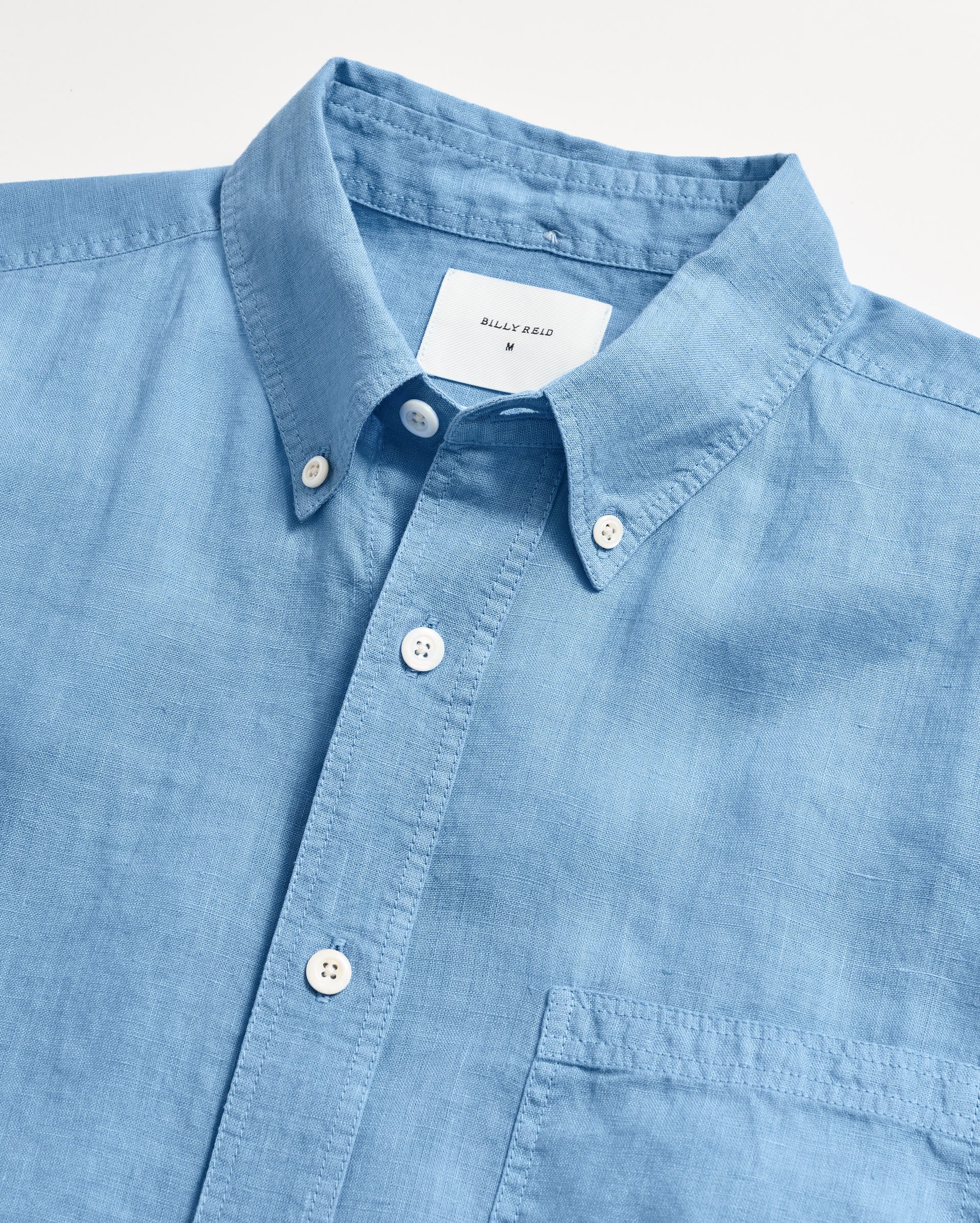 Tuscumbia Linen Shirt Button Down French Blue Billy Reid