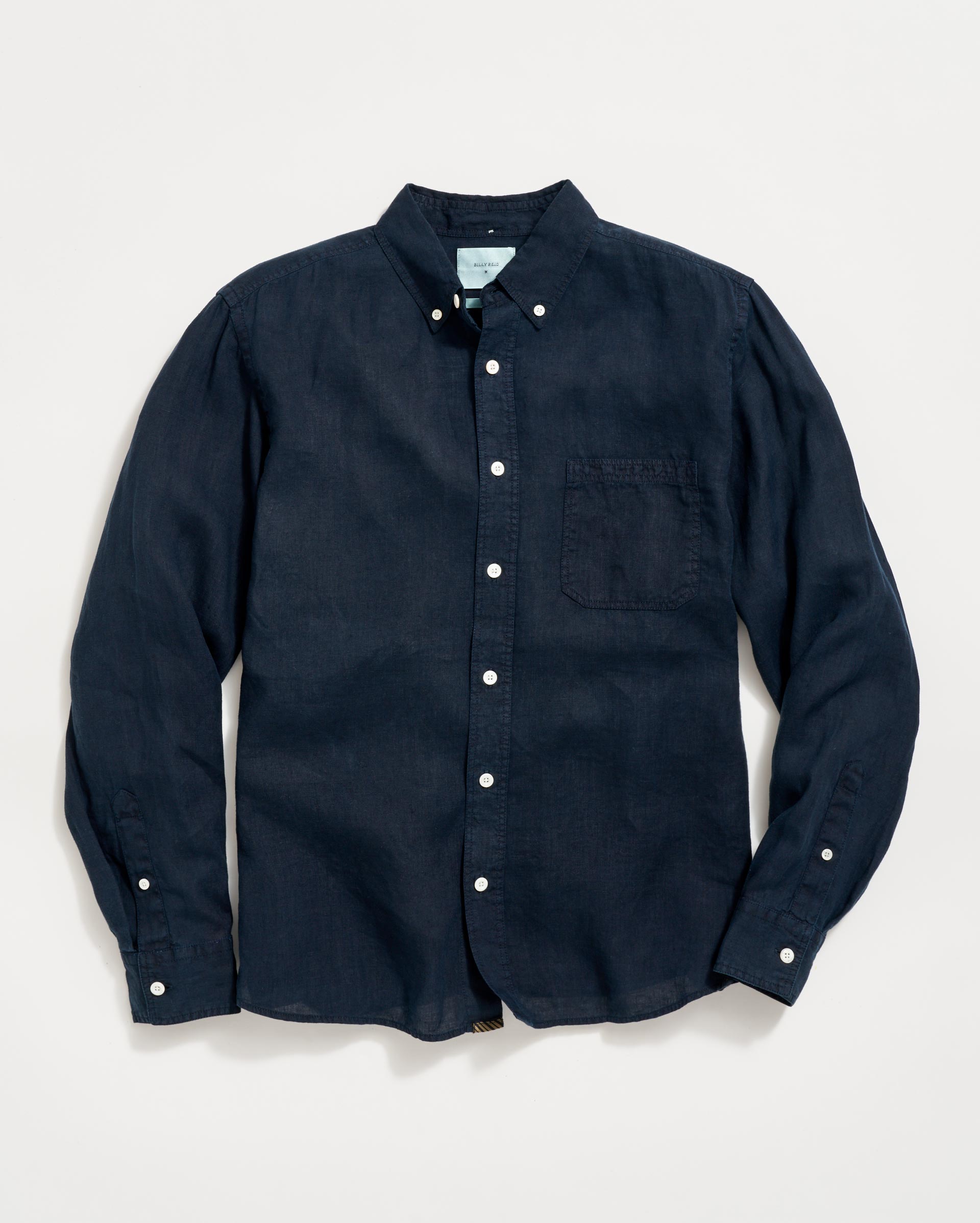 Tuscumbia Linen Shirt Button Down Carbon Blue Billy Reid
