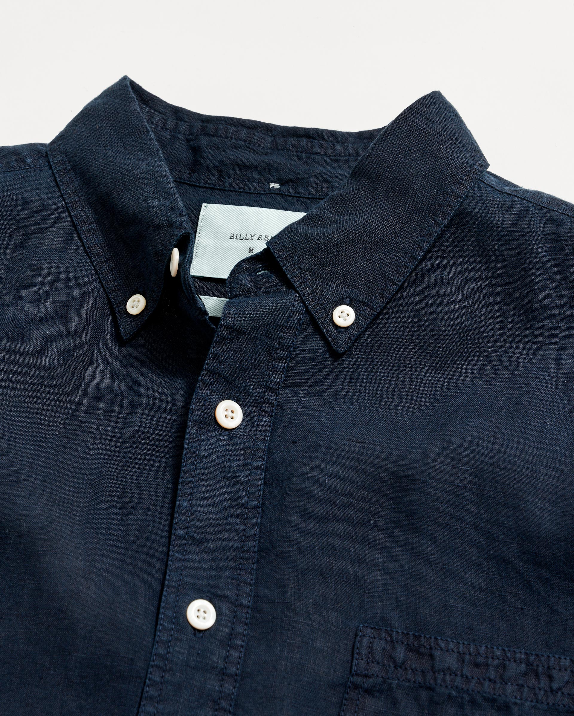 Tuscumbia Linen Shirt Button Down Carbon Blue Billy Reid