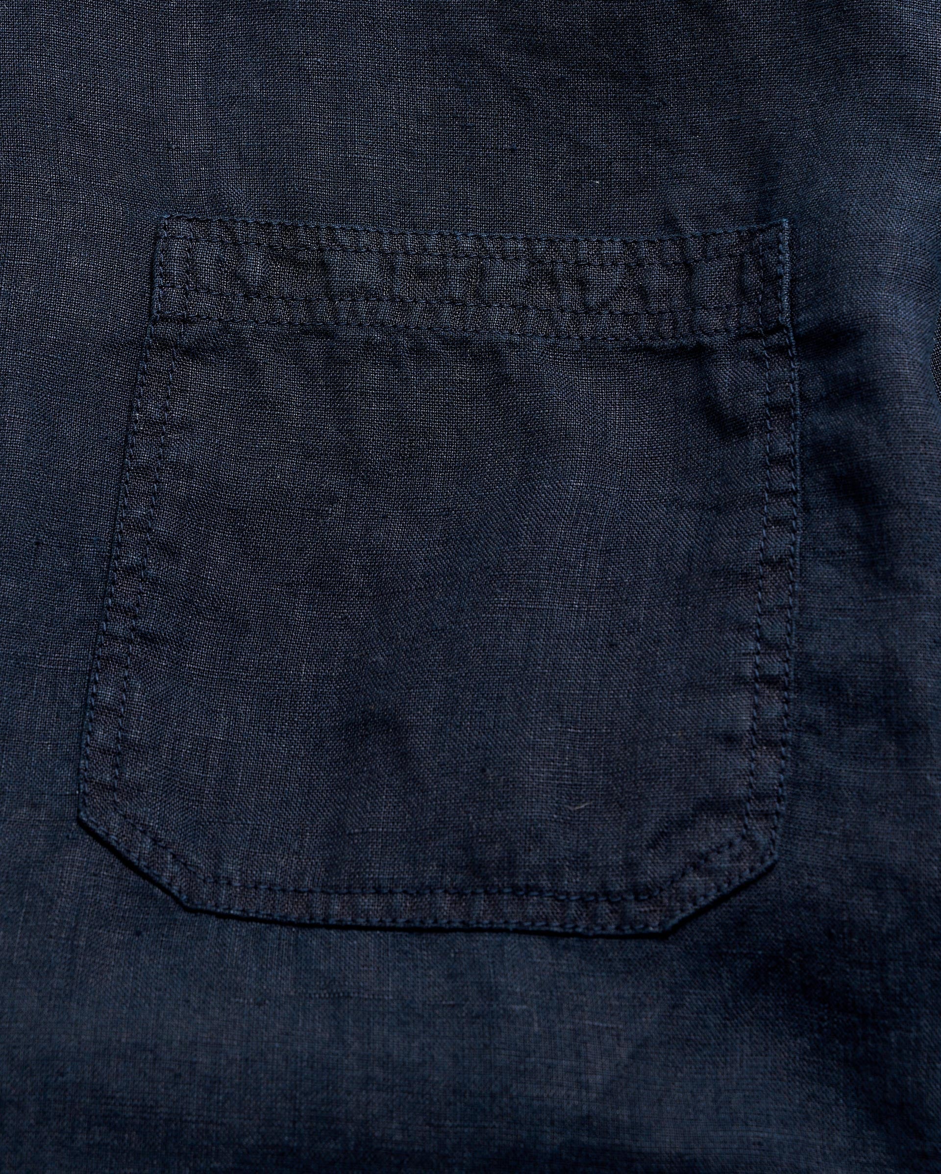 Tuscumbia Linen Shirt Button Down Carbon Blue Billy Reid
