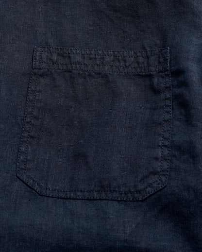 Tuscumbia Linen Shirt Button Down Carbon Blue Billy Reid