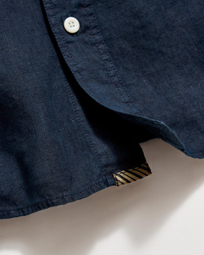 Tuscumbia Linen Shirt Button Down Carbon Blue Billy Reid
