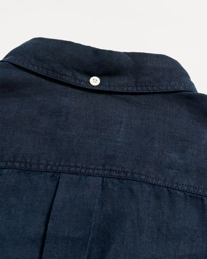 Tuscumbia Linen Shirt Button Down Carbon Blue Billy Reid