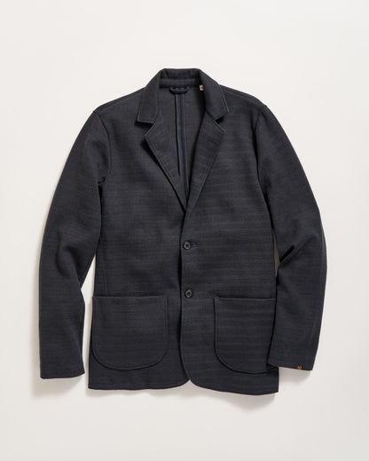 Ottoman Knit Sport Coat Carbon Blue Billy Reid