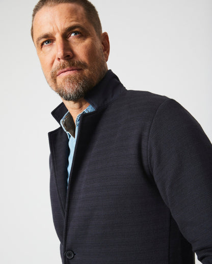 Ottoman Knit Sport Coat Carbon Blue Billy Reid