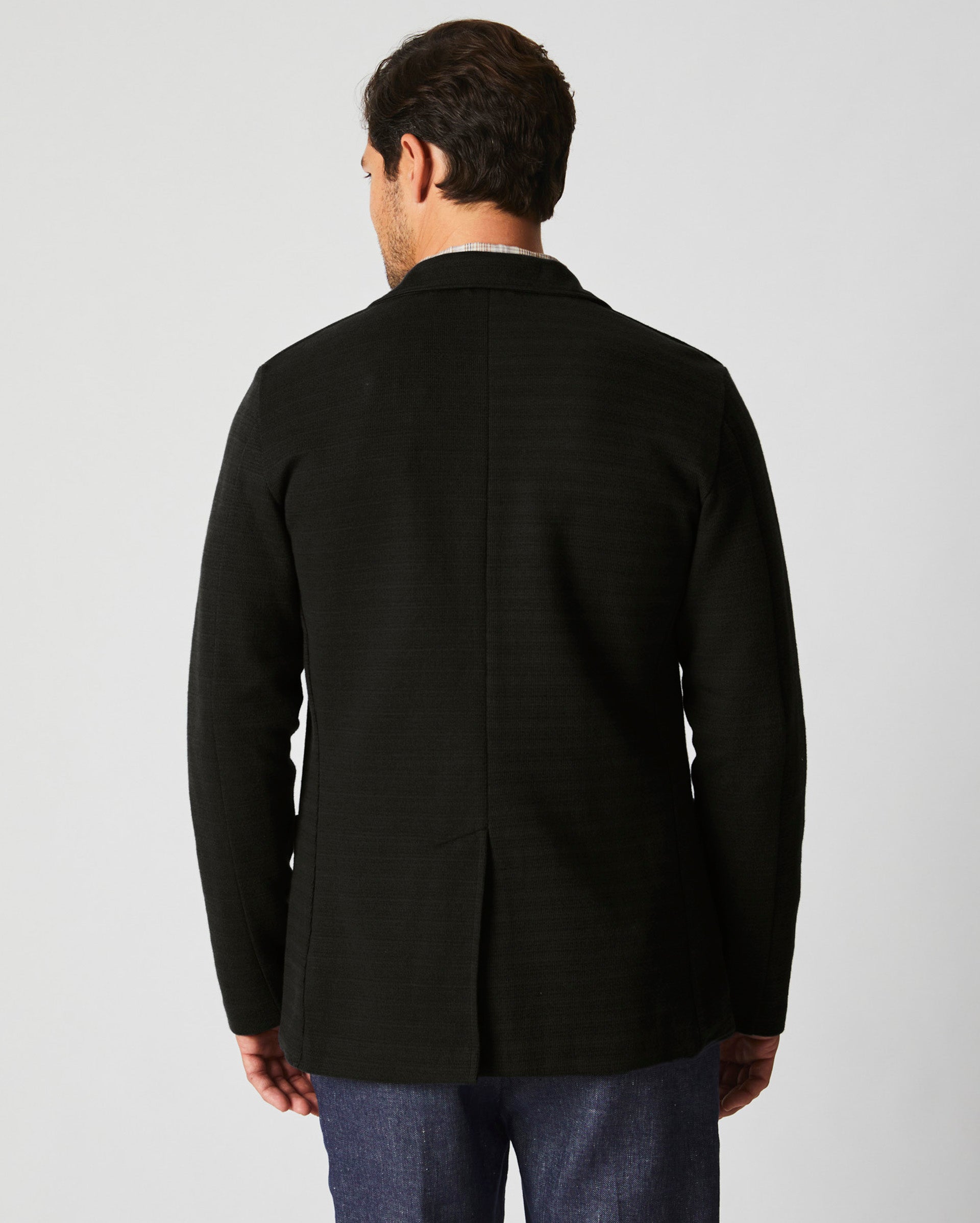 Ottoman Knit Sport Coat Dark Asphalt Billy Reid