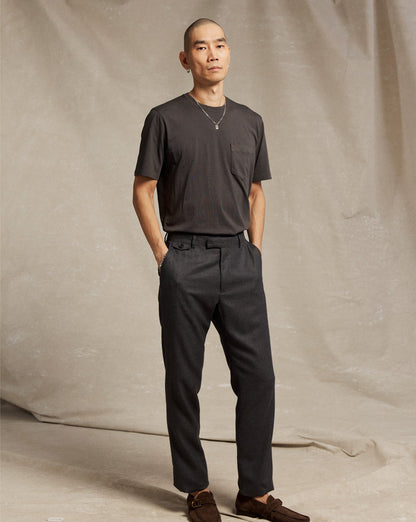 Flat Front Trouser Charcoal Billy Reid