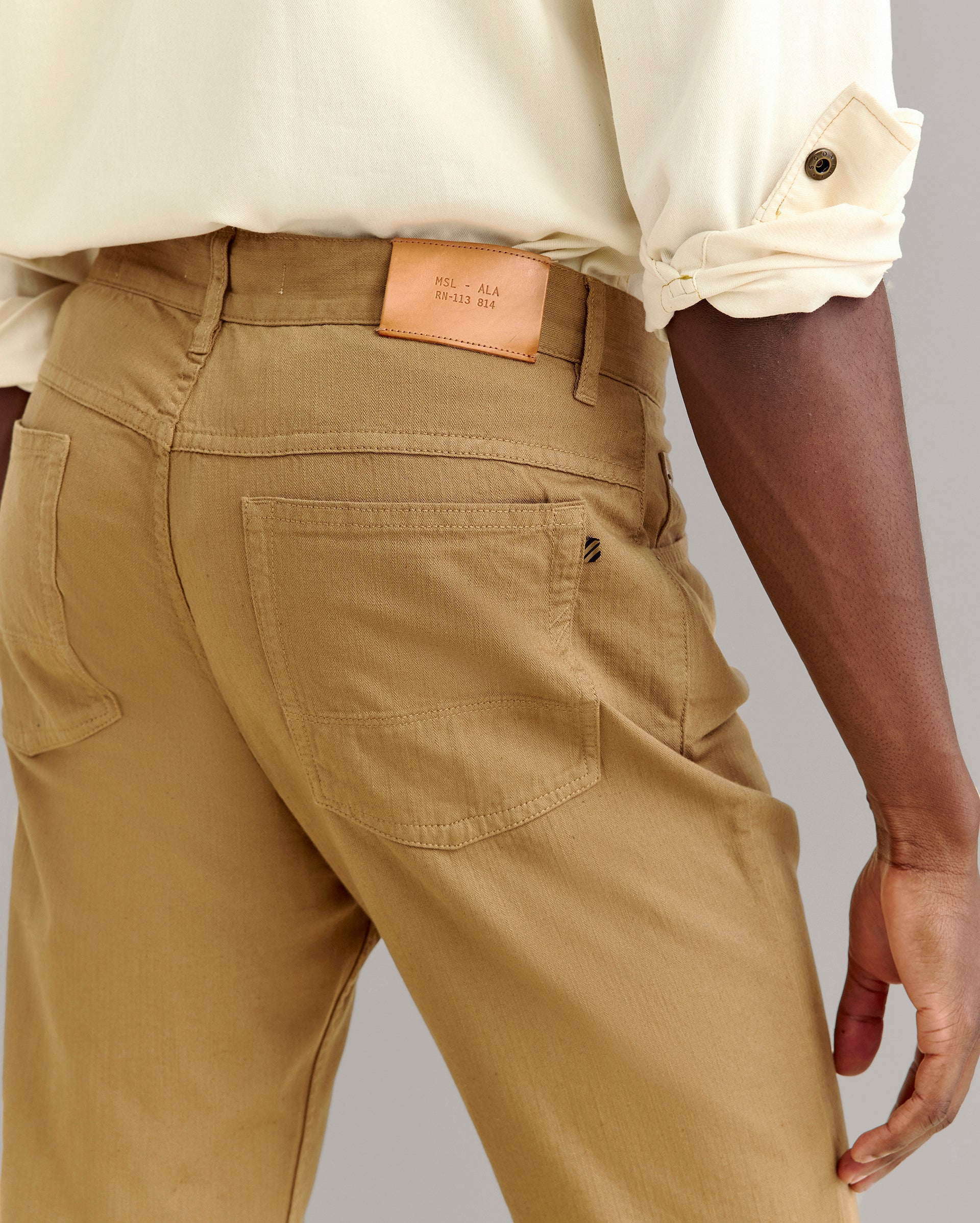 Cotton Linen 5 Pocket Pant Dark Tan Billy Reid