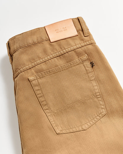Cotton Linen 5 Pocket Pant Dark Tan Billy Reid