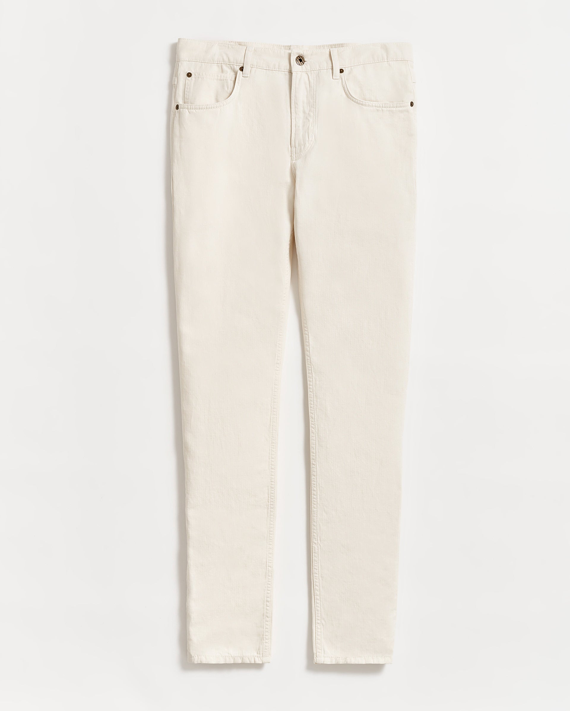 Cotton Linen 5 Pocket Pant Eggshell Billy Reid