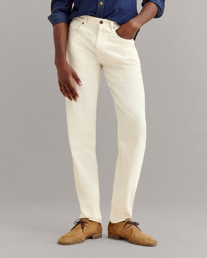 Cotton Linen 5 Pocket Pant Eggshell Billy Reid