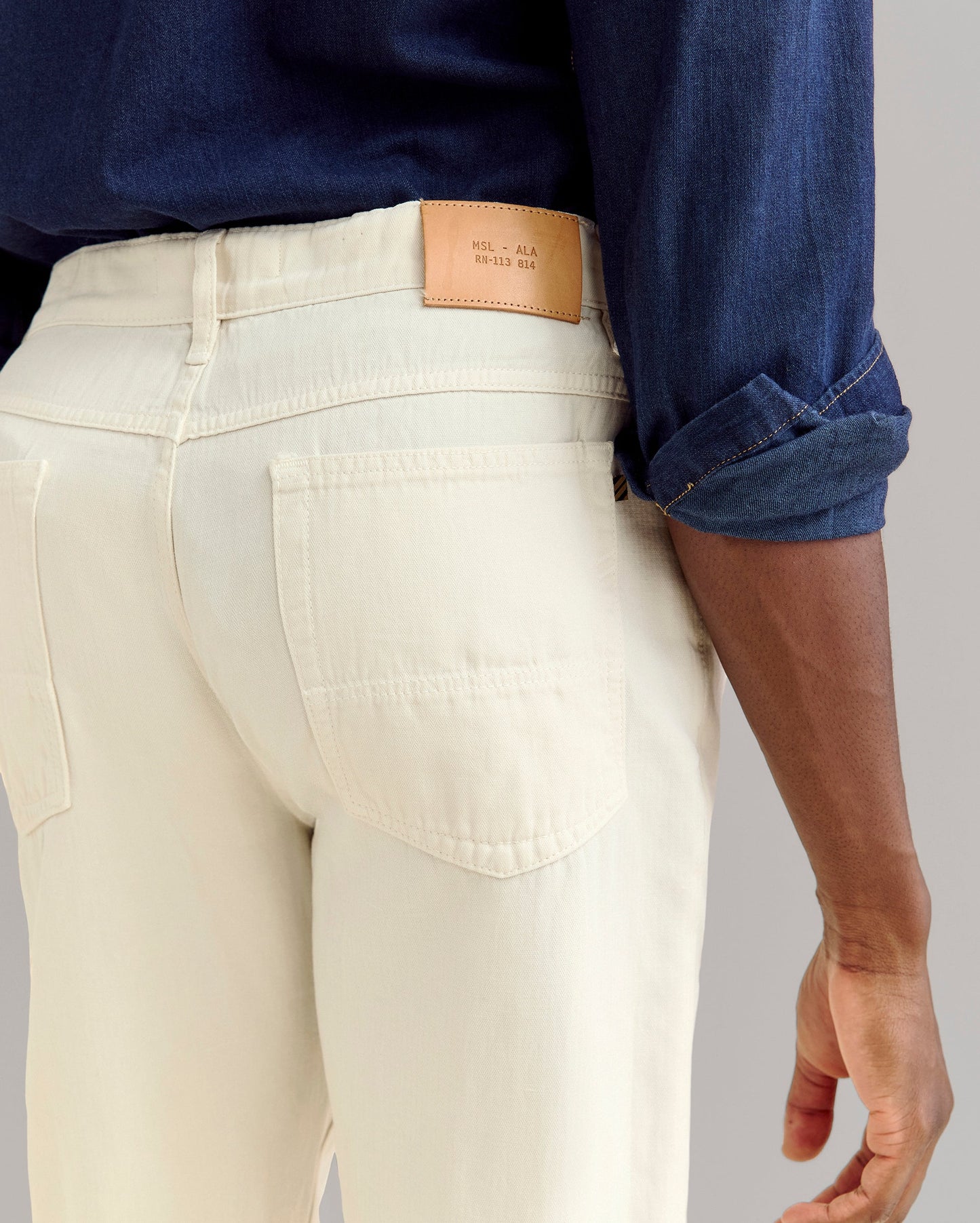 Cotton Linen 5 Pocket Pant Eggshell Billy Reid