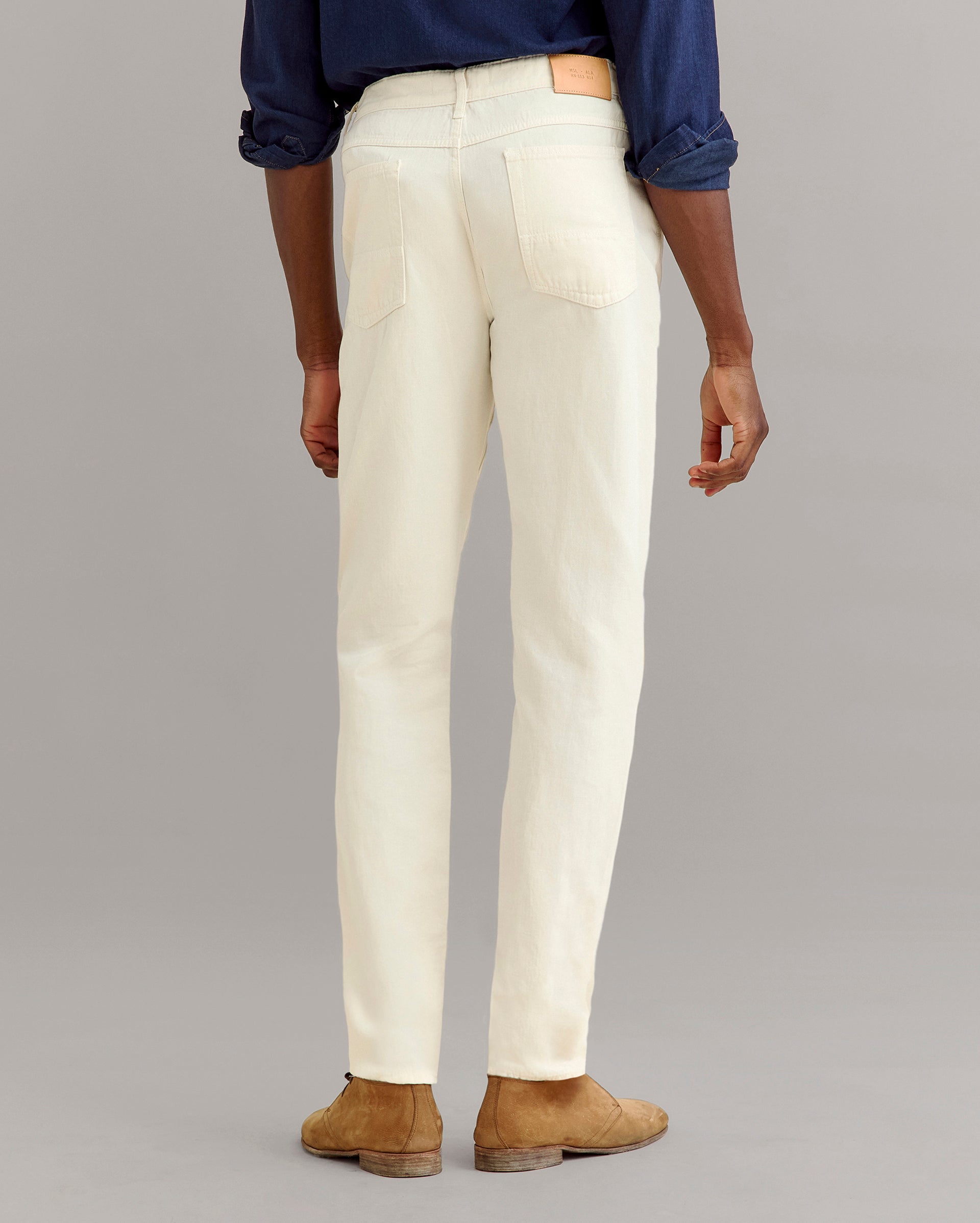 Cotton Linen 5 Pocket Pant Eggshell Billy Reid