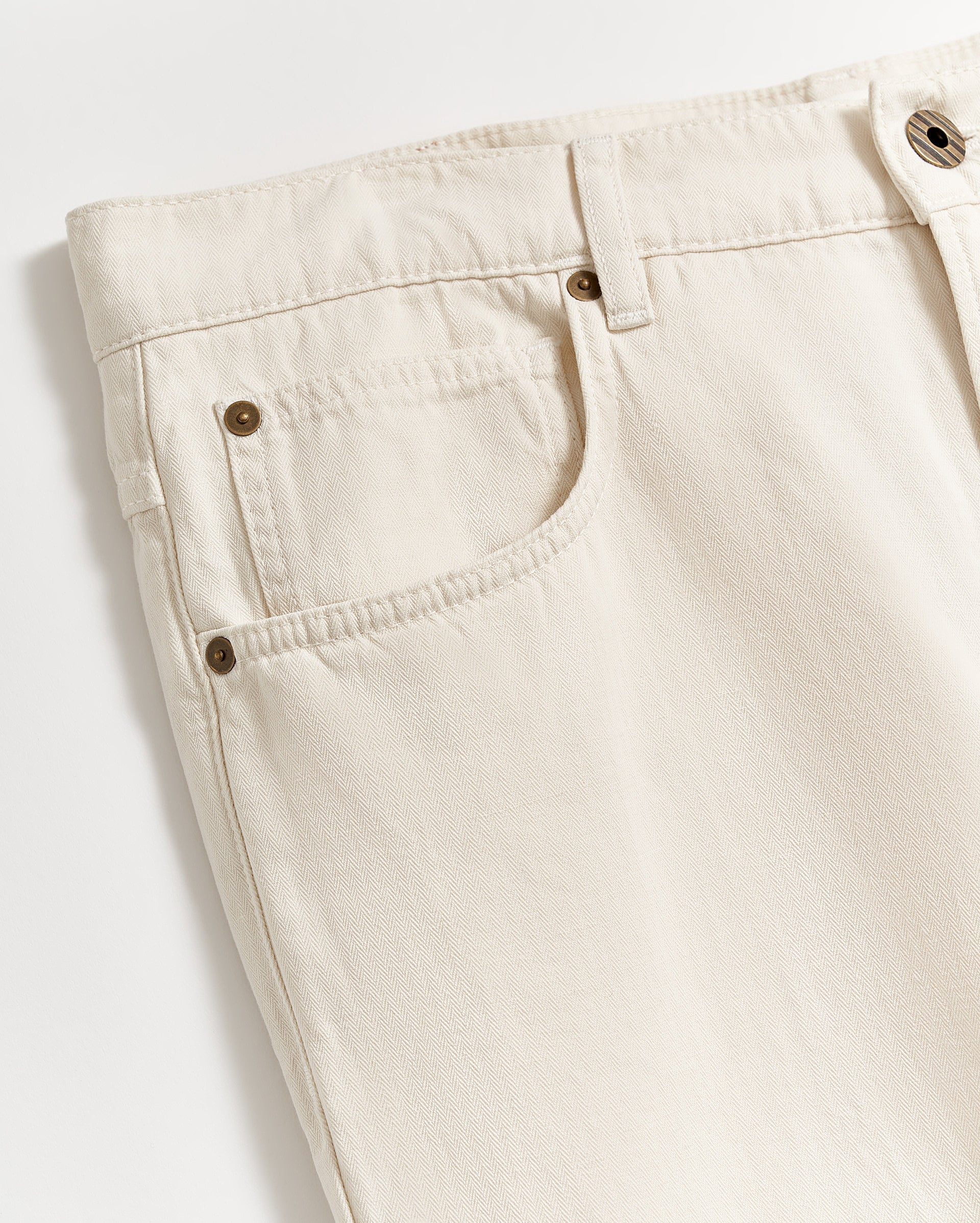 Cotton Linen 5 Pocket Pant Eggshell Billy Reid