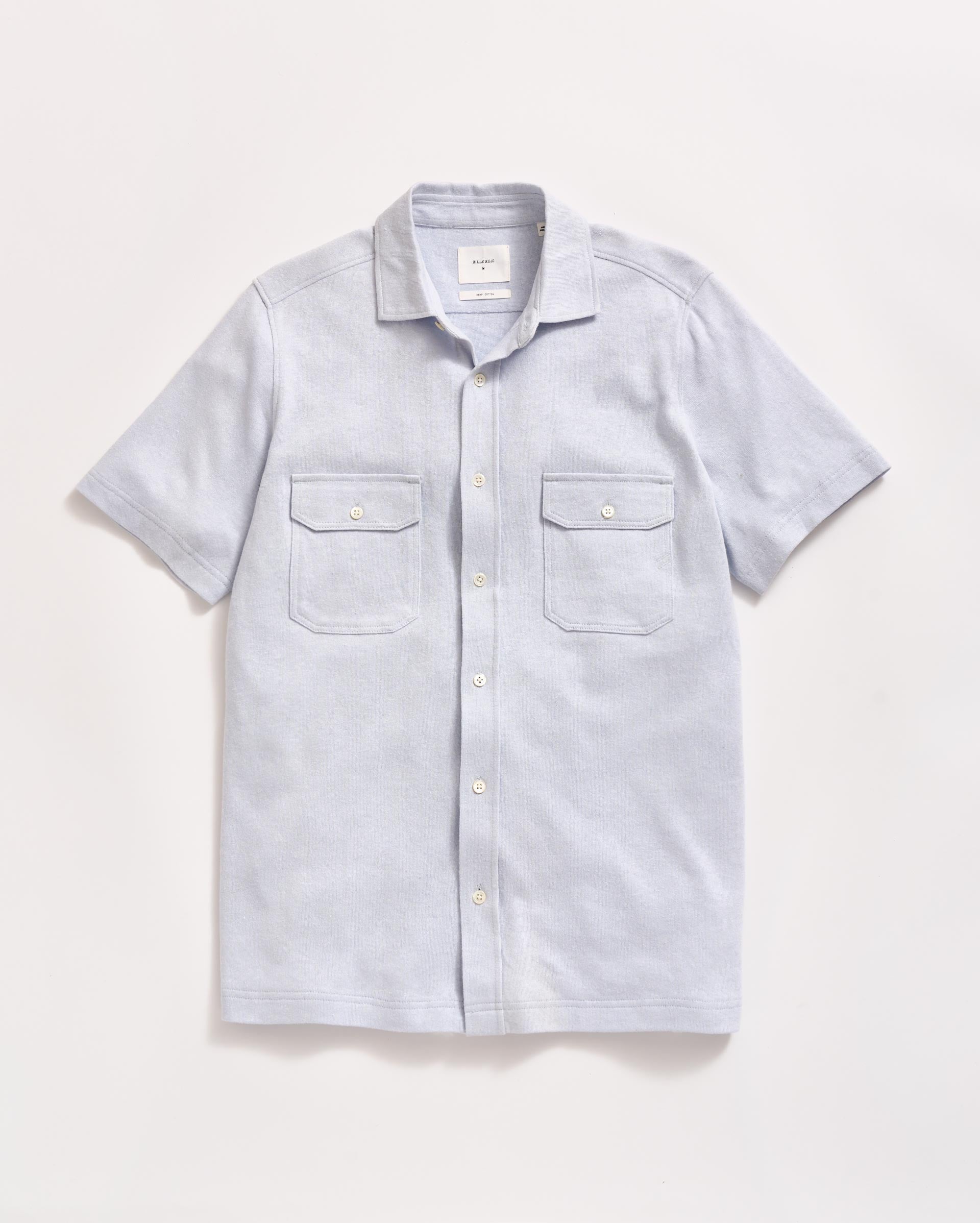 Short Sleeve Hemp Cotton Knit Shirt Pebble Billy Reid