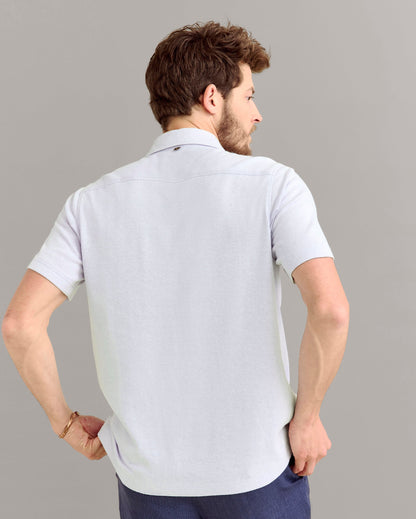 Short Sleeve Hemp Cotton Knit Shirt Pebble Billy Reid