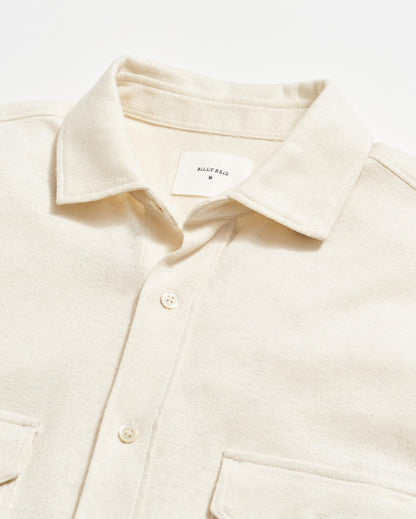 Short Sleeve Hemp Cotton Knit Shirt Tinted White Billy Reid