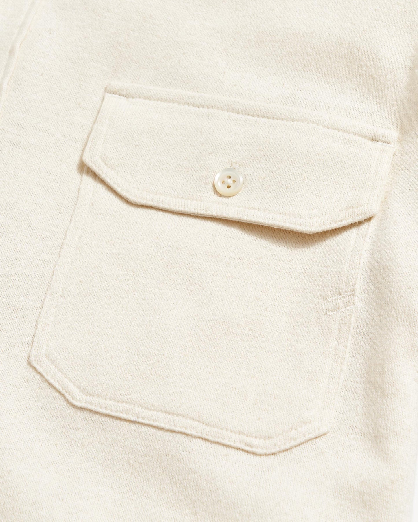 Short Sleeve Hemp Cotton Knit Shirt Tinted White Billy Reid