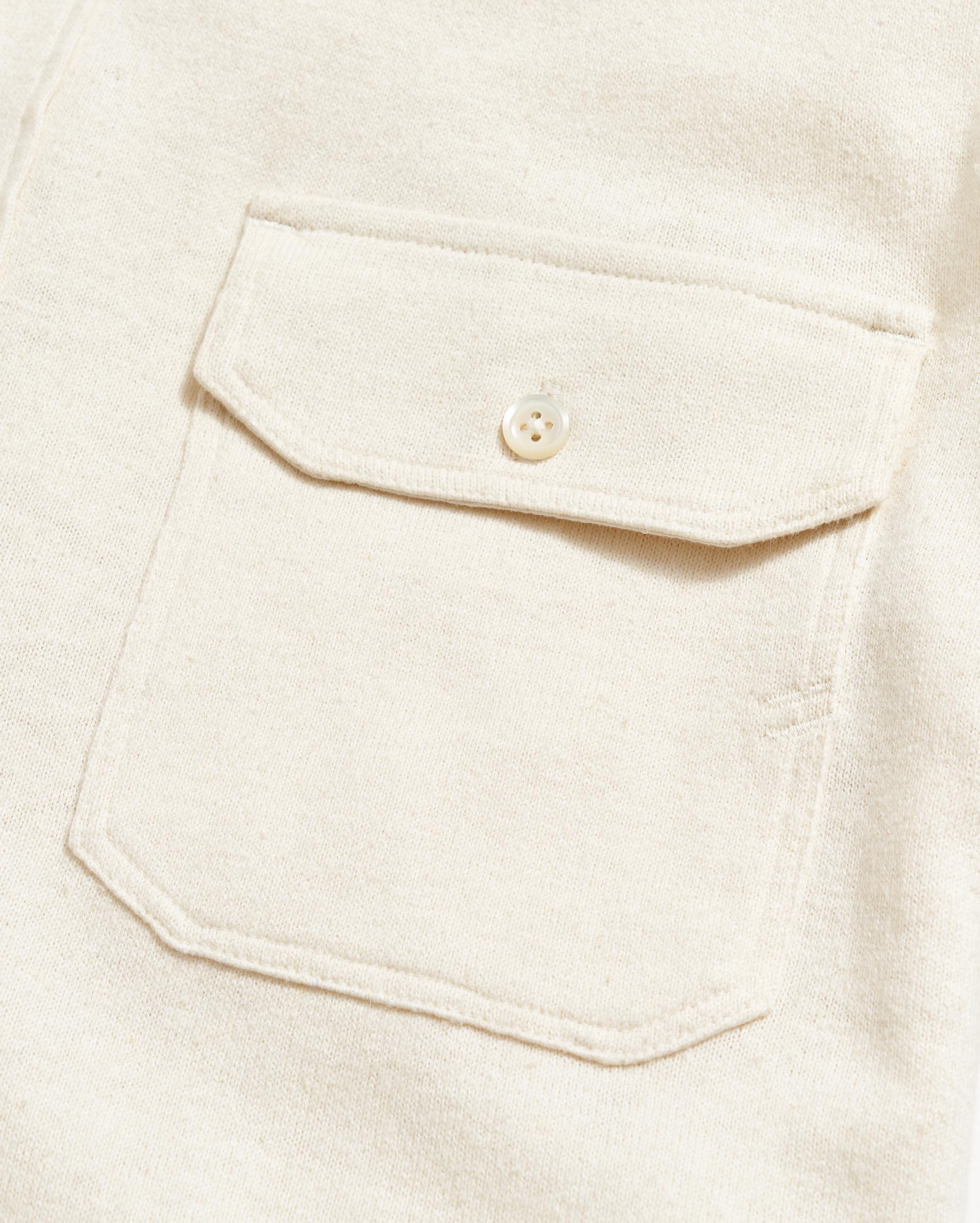 Short Sleeve Hemp Cotton Knit Shirt Tinted White Billy Reid