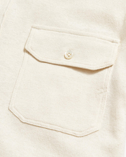 Short Sleeve Hemp Cotton Knit Shirt Tinted White Billy Reid