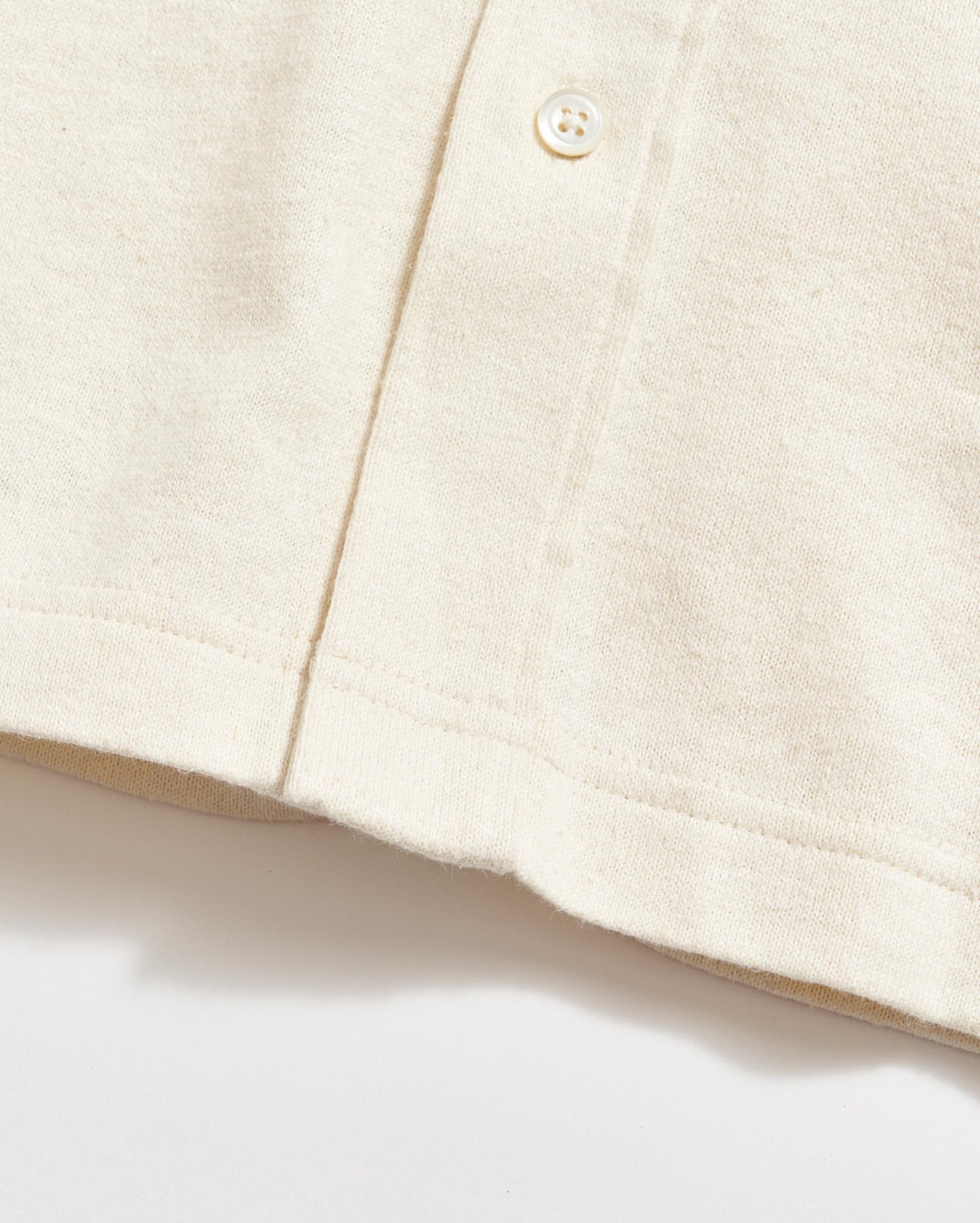 Short Sleeve Hemp Cotton Knit Shirt Tinted White Billy Reid