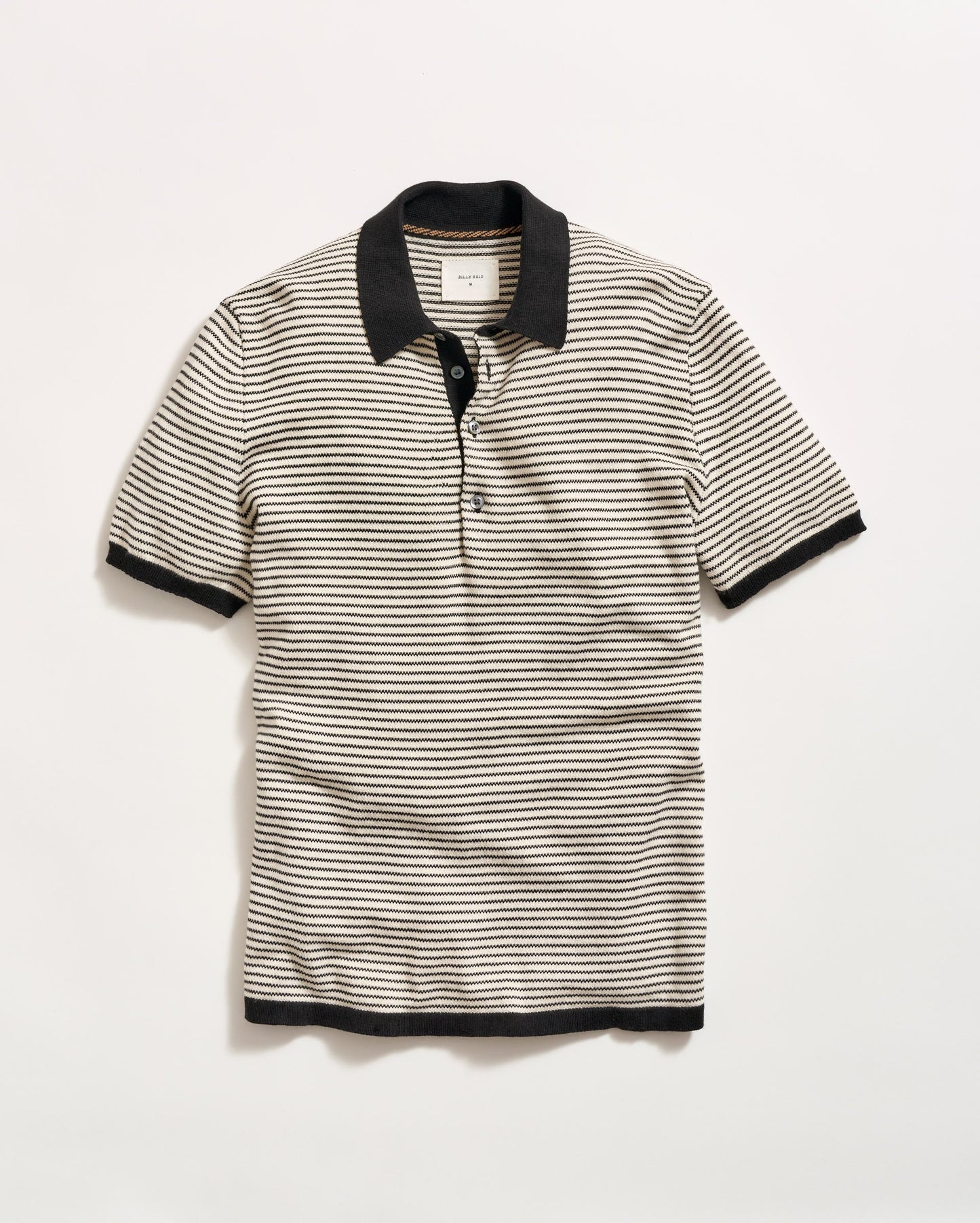 Stripe Sweater Polo Tinted White/Black Billy Reid