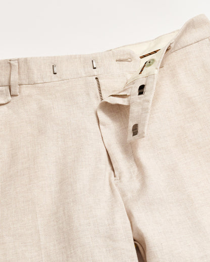 Herringbone Flat Front Trouser Natural Billy Reid
