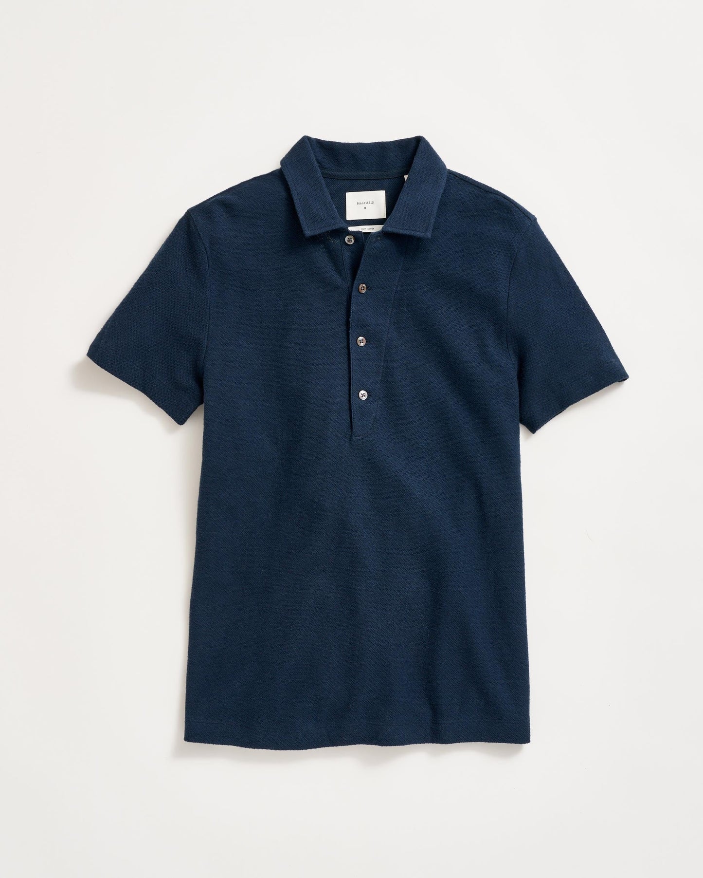 Hemp Cotton Twill Polo Carbon Blue Billy Reid