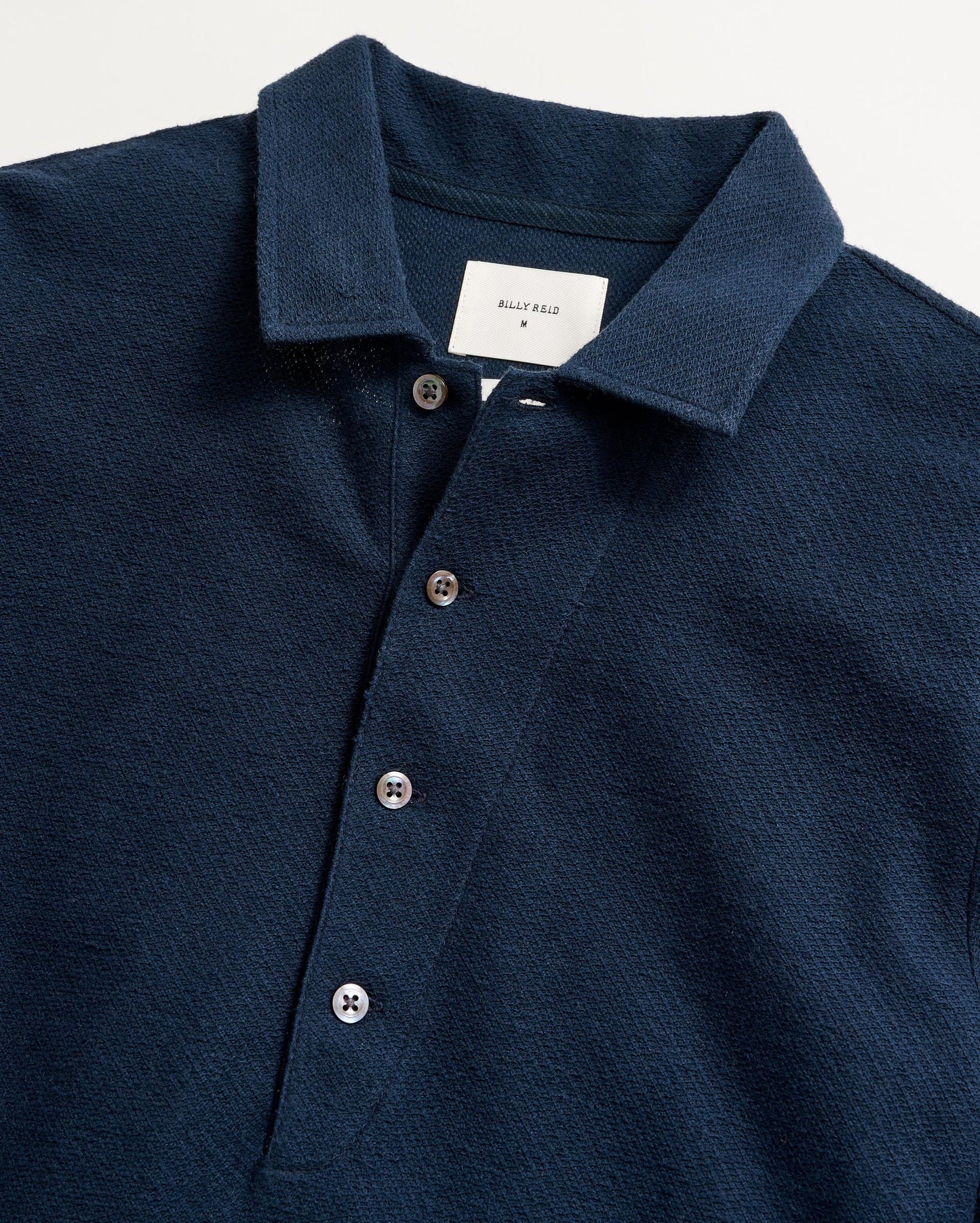 Hemp Cotton Twill Polo Carbon Blue Billy Reid