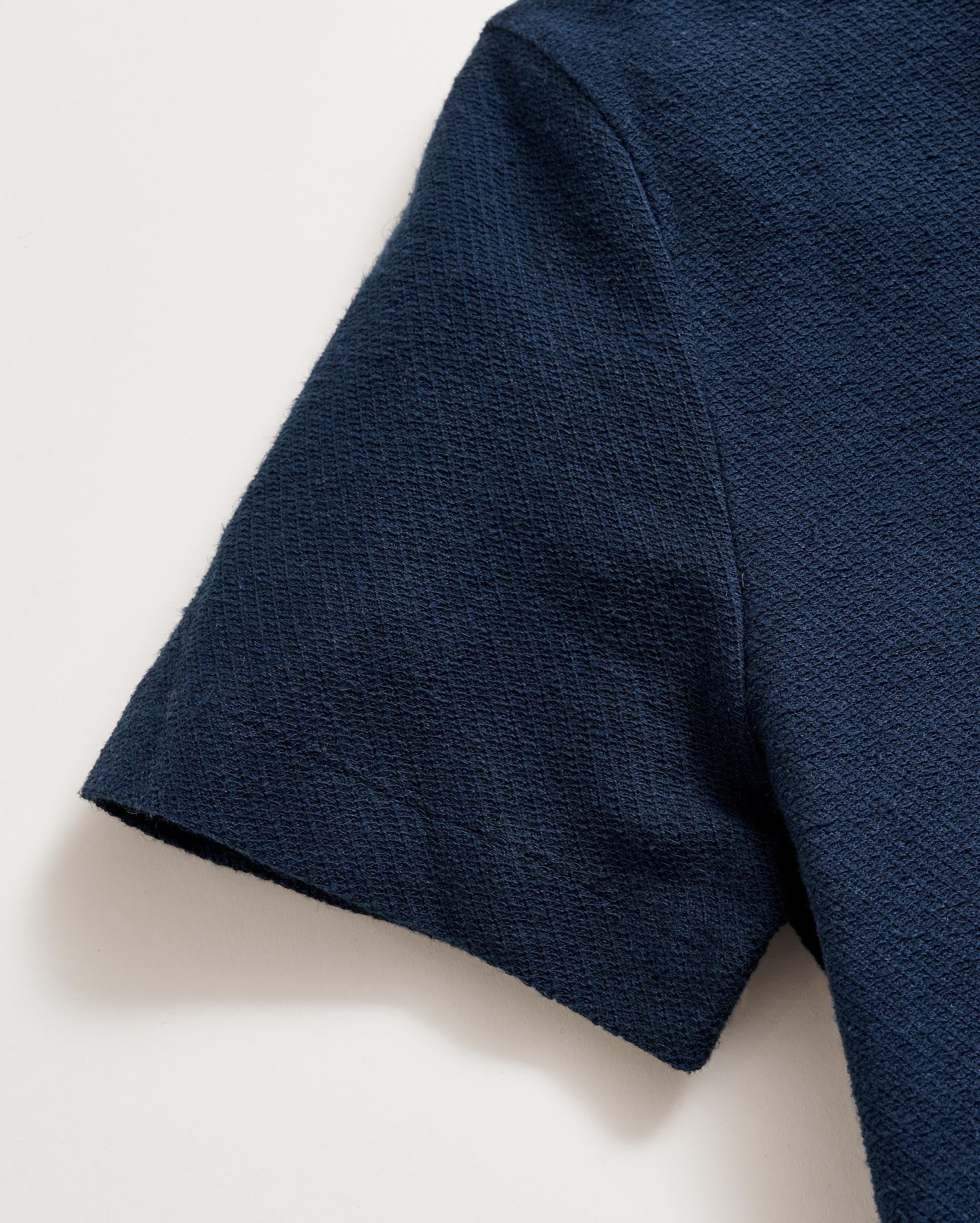 Hemp Cotton Twill Polo Carbon Blue Billy Reid