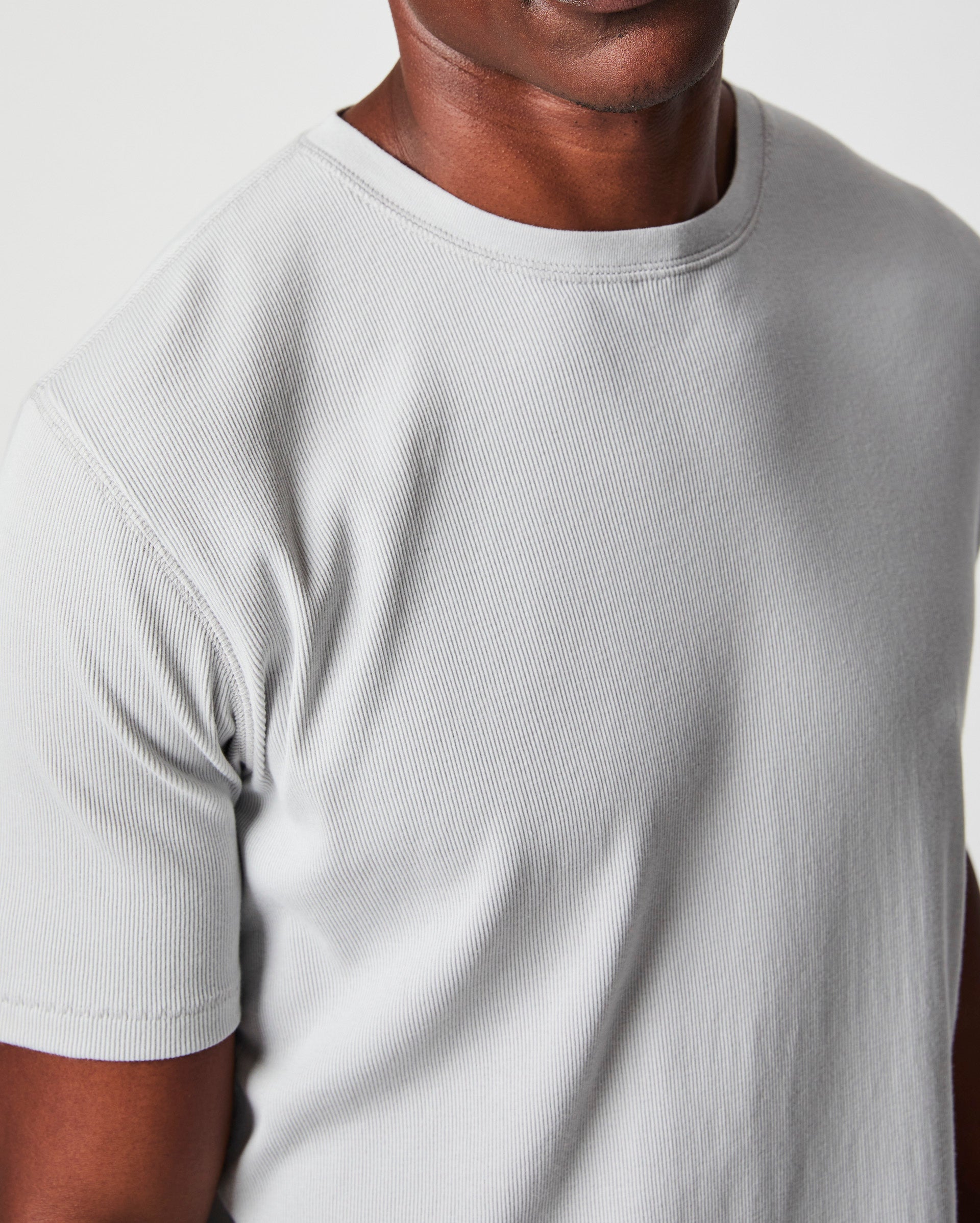 Short Sleeve Rib Crew Silver Billy Reid