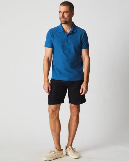 Hemp Cotton Twill Polo Dark Blue Billy Reid
