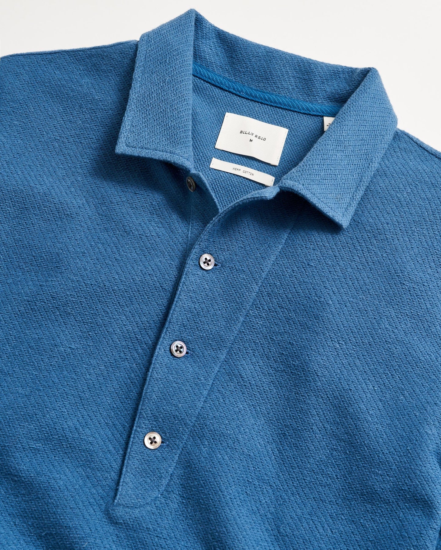 Hemp Cotton Twill Polo Dark Blue Billy Reid