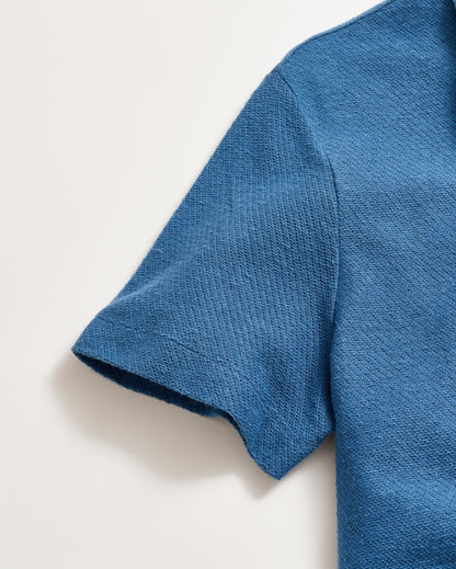 Hemp Cotton Twill Polo Dark Blue Billy Reid