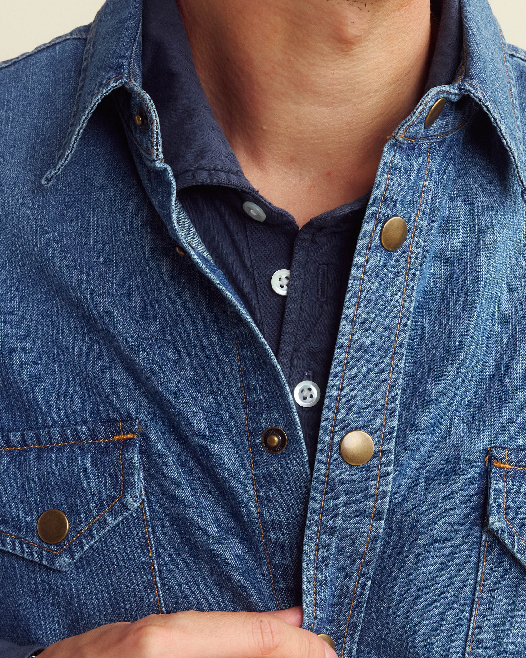 Shoals Denim Shirt Light Indigo Billy Reid