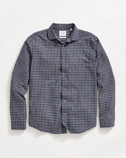 Plaid Check Hutcheson Sport Shirt Navy/Grey Billy Reid