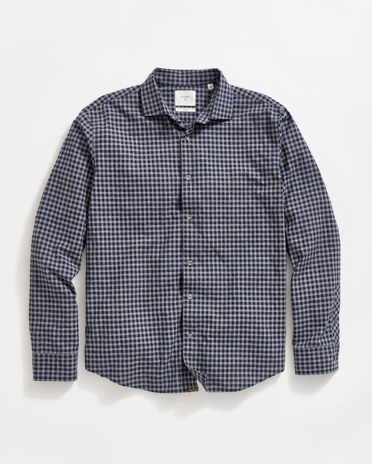 Plaid Check Hutcheson Sport Shirt Navy/Grey Billy Reid