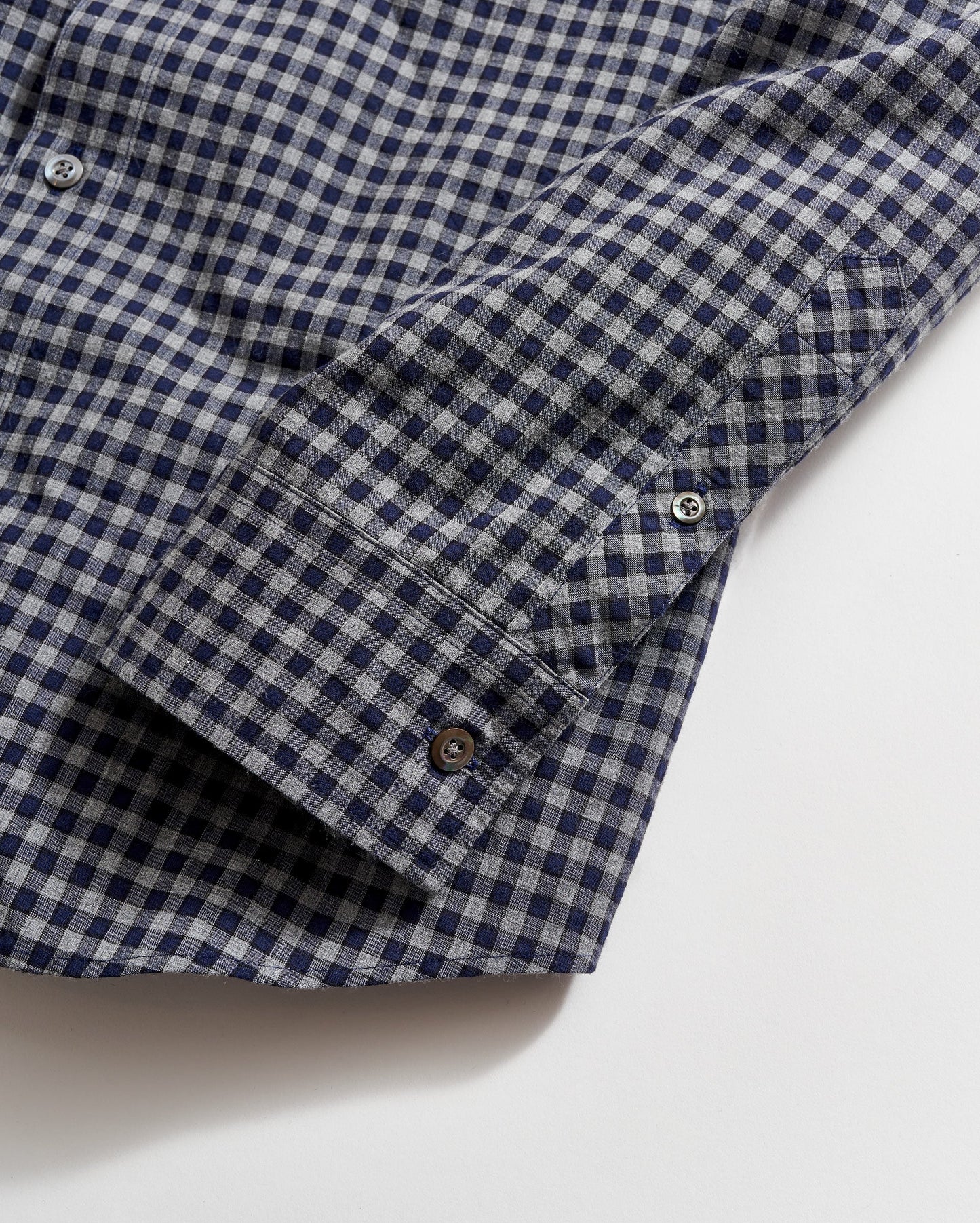 Plaid Check Hutcheson Sport Shirt Navy/Grey Billy Reid