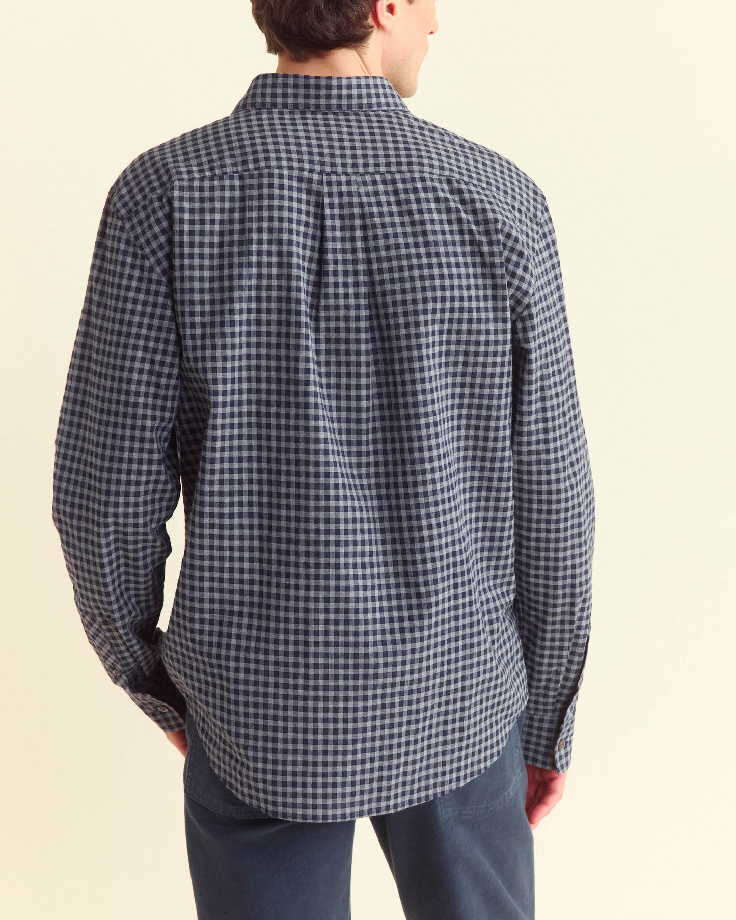 Plaid Check Hutcheson Sport Shirt Navy/Grey Billy Reid