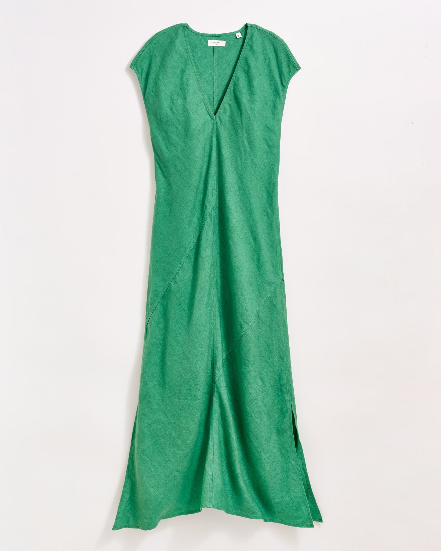 Maxi Bias Linen Dress Green Billy Reid