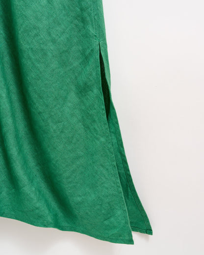 Maxi Bias Linen Dress Green Billy Reid