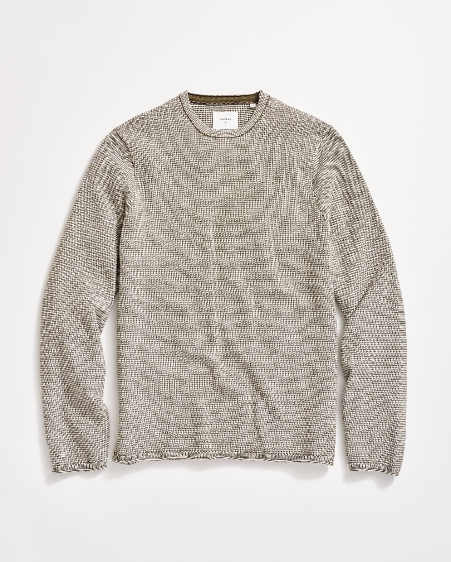 Tuck Stripe Crew Moss Green Billy Reid