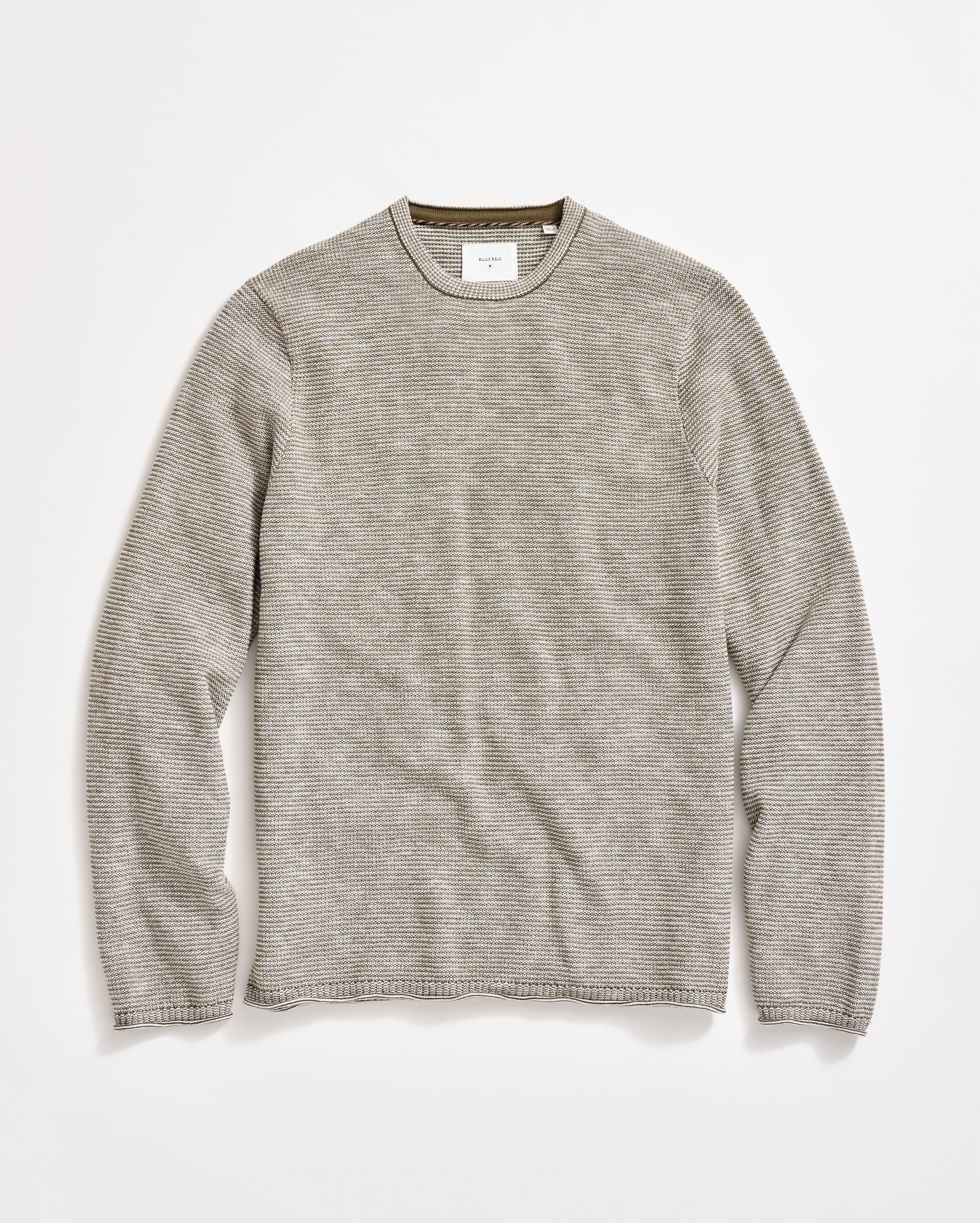 Tuck Stripe Crew Moss Green Billy Reid