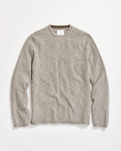 Tuck Stripe Crew Moss Green Billy Reid