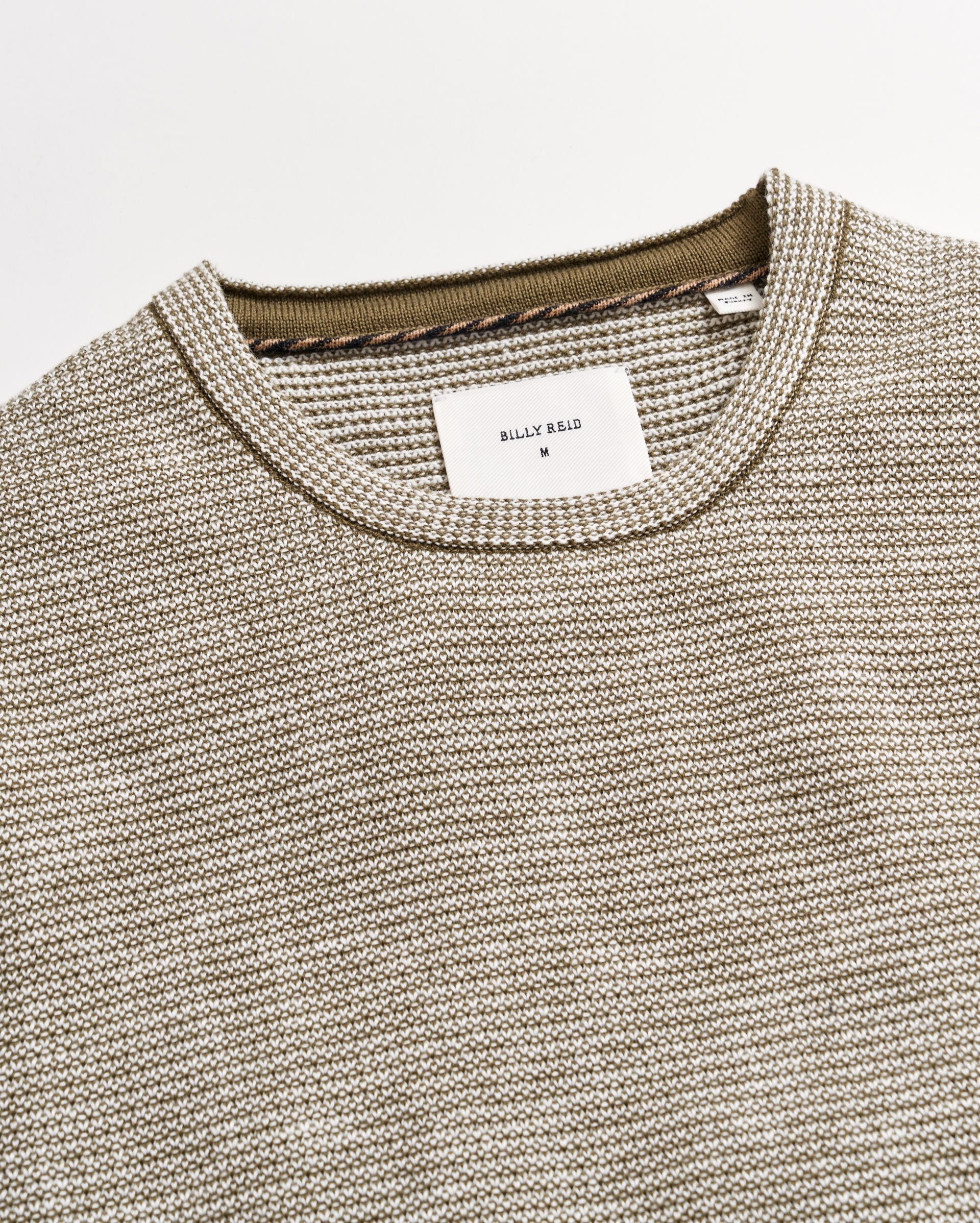 Tuck Stripe Crew Moss Green Billy Reid